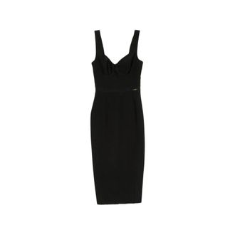 Elisabetta Franchi Midi Jurk - Dames - Casual kleedjes - Zwart - M - Nylon - Kleedjes