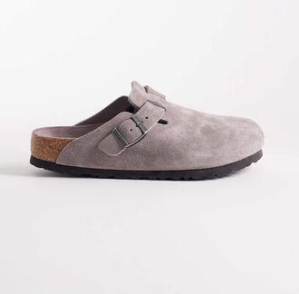 Birkenstock Boston - Zoccoli in pelle scamosciata viola sbiadito