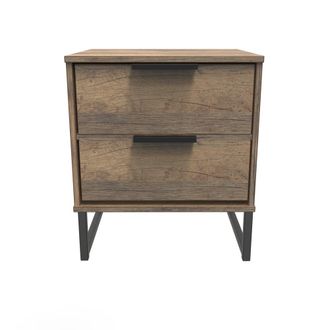 Welcome Furniture Havana Ready Assembled Bedside Table with 2 Drawers - Vintage Oak - Welcome Furniture | TJ Hughes