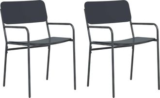 vidaXL Sillas De Jard&iacute;n 2 Uds. Antracita Acero Vidaxl