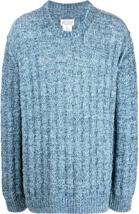 Maison Margiela ribbed-knit crew-neck jumper - unisex - Cotton/Polyamide/Viscose - S - Blue