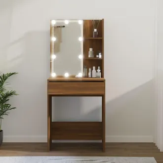 vidaXL Tocador Con Led Marr&oacute;n Roble 60x40x140 Cm Vidaxl
