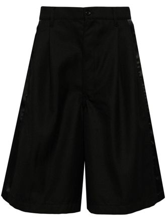 Comme Des Gar&ccedil;ons pleated shorts - men - Polyester/Wool - M - Black