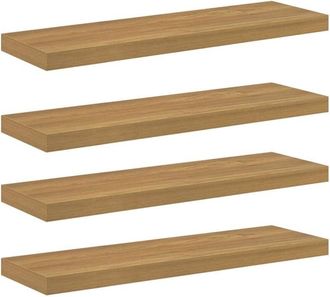 vidaXL Wall Shelf 4 pcs Brown 80 x 23.5 x 4 cm Engineered Wood vidaXL