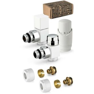 APM Kit valvole darredo termostatizzabili colore bianco e cromo modello quadro APM 107KB 015 M 16 12 Bianco