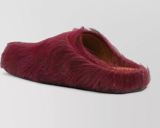 Marni fur trim clog mules flat sole
