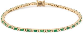 Suzanne Kalan 18K Yellow Gold Linear Emerald Tennis Bracelet - Womens - 18kt Yellow Gold