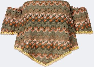 La DoubleJ Sand Dollar embroidered cotton-blend top