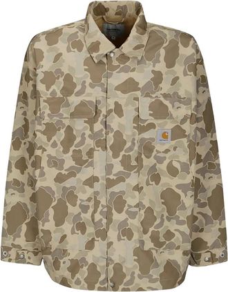 Carhartt Work in Progress Camouflage Patroon Buitenkleding met Borstzakken - Heren - Zomerjassen - Bruin - XS - Jassen