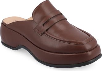 Journee Collection Antonia Loafer Mule in Brown at Nordstrom Rack, Size 8.5