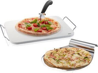 GEFU Gefu Pizza Bundle 3-pcs. Con Piedra De Pizza Darioso, Cortador De Pizza, Empujador De Pizza