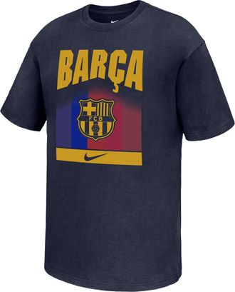 Nike Barcelona Club Nike Mens Short-Sleeve T-Shirt in Blue | M11766P107FCBC-NVY