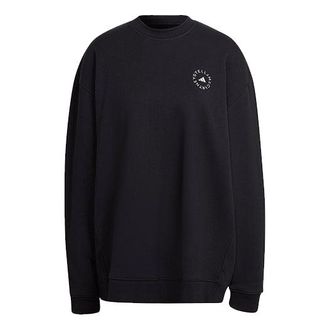 adidas (WMNS) adidas Round Neck Pullover Solid Color Long Sleeves Hoodie Black HD9133