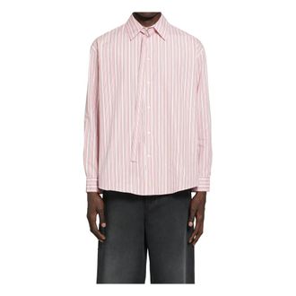 Marni Casual Shirts, male, Pink, Size: S Striped Poplin Shirt