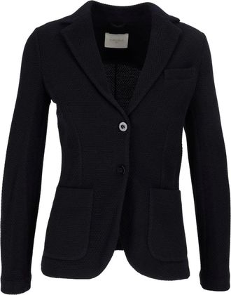 Circolo 1901 Slim-fit blazer van scheerwol - Heren - Jassen - Blauw - Maat: XS Wol