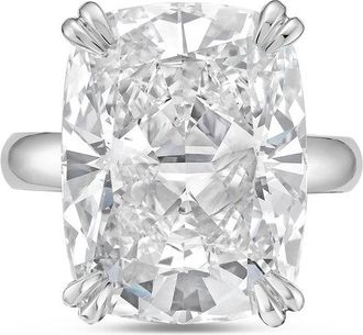 Diana M. Jewels 18kt white gold 5.00ct lab grown cushion diamond solitaire ring