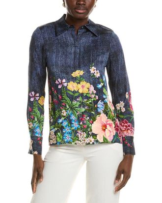 Elie Tahari The Johanna Silk-Blend Blouse