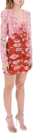 Rotate Bloemenprint Pailletten Mini Jurk - Dames - Korte kleedjes - Veelkleurig - XS - Pailletten - Kleedjes