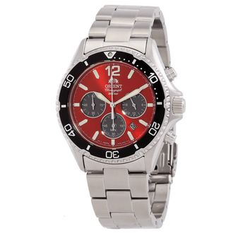 Orient Sports Solar Powered Chronograph Red Dial Mens Watch RA-TX0207R