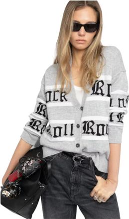 Zadig&Voltaire Mirkaz Cardigan - Dames - Vesten - Grijs - XS - Wol - Truien & Vesten
