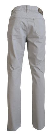 Jeckerson Mens Chinos Relaxed Fit Pants - Light Grey Cotton - Size 36 (Waist)