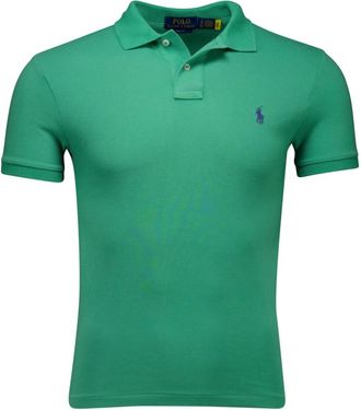 Polo Ralph Lauren Tops, Heren, Groen, S, Groene poloshirt met korte mouwen