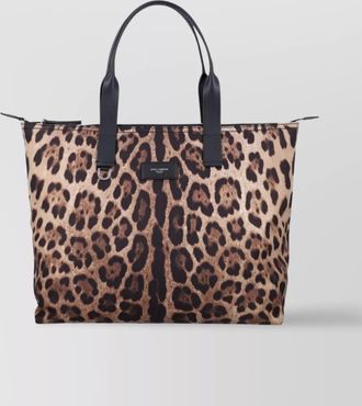 Dolce & Gabbana leo print rectangular tote handles