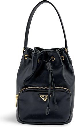 Prada leather bucket bag with gold hardware