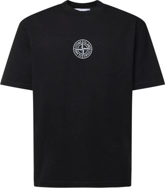 Stone Island Tops, Heren, Zwart, 2Xl, Katoen, Low Infos T-Shirt