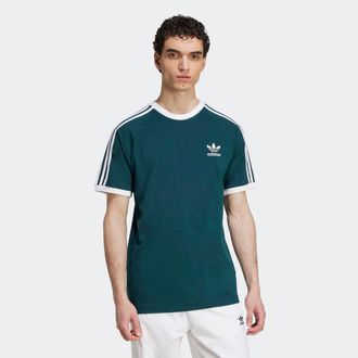 adidas T-Shirt ADIDAS ORIGINALS 3-STRIPES TEE, Herren, Gr. S, aurora ivy, wei&szlig;, Obermaterial: 100% Baumwolle, normal, Rundhals, Shirts T-Shirt, schmale Passf