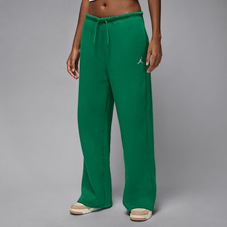 Nike Jordan Womens Jordan Brooklyn Fleece Open-Hem Pants in Green | IH2394-365