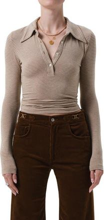 Citizens Of Humanity Shaea Polo Top in Chiltern Oatmeal at Nordstrom, Size X-Small