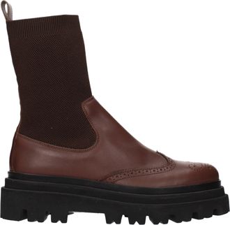 Eleventy Undici donnes Stivali Pelle Marrone/Nera