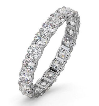 The Diamond Store Chloe Lab Diamond Eternity Ring Platinum Claw Set 2.00ct G/Vs