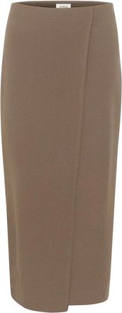 Soaked In Luxury Elegante Morel Rok Slim-Fit Klassieke Stijl - Dames - Midirokken - Bruin - XS - Rokken