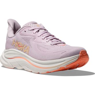 Hoka One One Clifton 10 Running Shoe in Lilac Cream /Tangerine Glow at Nordstrom, Size 6.5