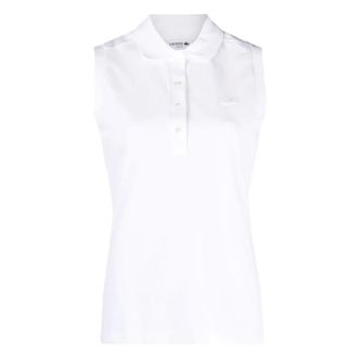Lacoste Sleeveless Tops, female, White, Size: S L.12.D Slim Fit Sleeveless Polo