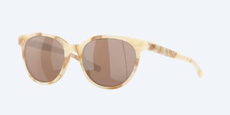 Costa Unisex Isla Polarized Sunglasses In Shiny Seashell Copper Silver Mirror Glass
