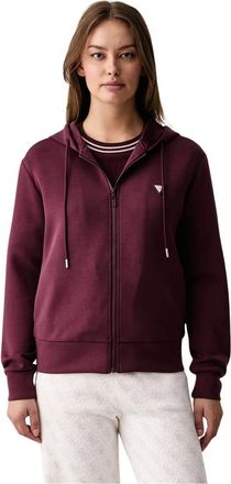 Guess Olympe Full Zip - Dames - Vesten met rits - Rood - 2XS - Polyester - Hoodies & sweatvesten