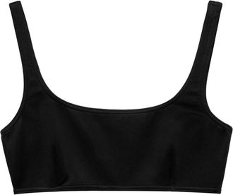 Prada interlock-weave scoop-neck bikini top - women - Nylon - M - Black