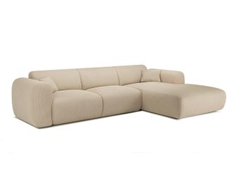 Vente-Unique Divano in Velluto a coste sottili Beige - Angolo a destra - POGNI di Maison C&eacute;phy di Maison C&eacute;phy