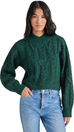 Steve Madden Marcie Sweater Womens Pine Grove Cable Knit Mock Neck PALL559