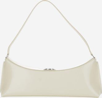 Jacquemus Womens Ovalo Leather Clutch Bag White Calfskin Shoulder