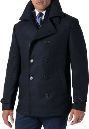 Robert Talbott Curtis Peacoat in Navy at Nordstrom, Size Xx-Large