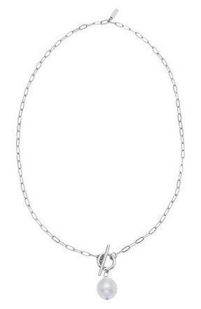 st. Moran Baroque Freshwater Pearl Pendant Necklace in White at Nordstrom Rack