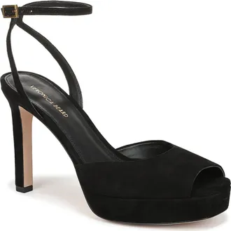Veronica Beard Brianne Ankle Strap Platform Sandal in Black at Nordstrom, Size 6.5