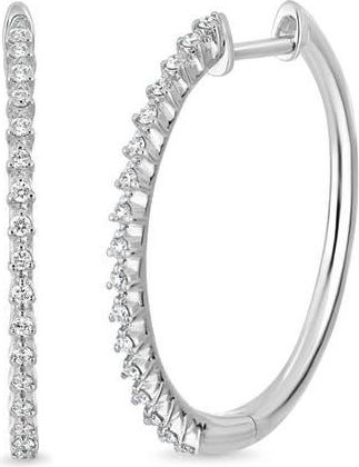 Bony Levy Audrey Diamond Hoop Earrings in 18Kw White Gold at Nordstrom Rack