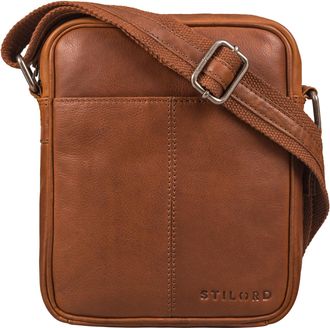 STILORD Jude Mens Shoulder Bag Small Leather Vintage Messenger Side Satchel Crossbody Genuine Leather, Colour:sila - brown
