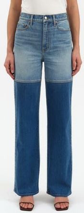 Daze City Two-Tone High Waist Straight Leg Jeans in Double Dip at Nordstrom Rack, Size 26