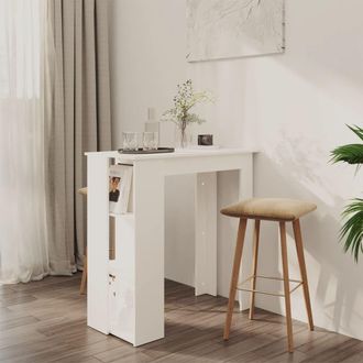 Berkfield Home Bar Table with Shelf White 102x50x103.5 cm Engineered Wood